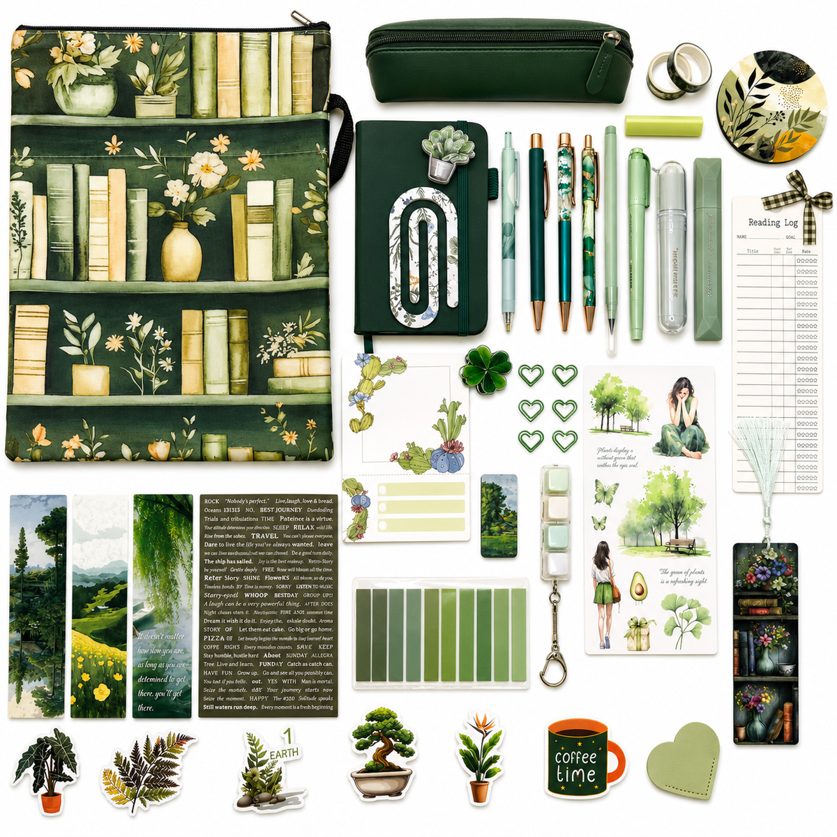 🦚 Dark Green Bookish Bundle